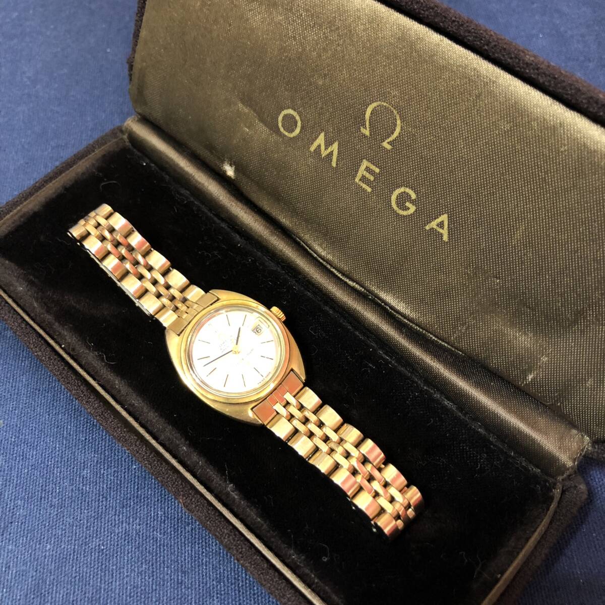 稼働品☆オメガ OMEGA コンステレーション レディース腕時計 アンティーク デイト ゴールド系 AT/自動巻き_画像2