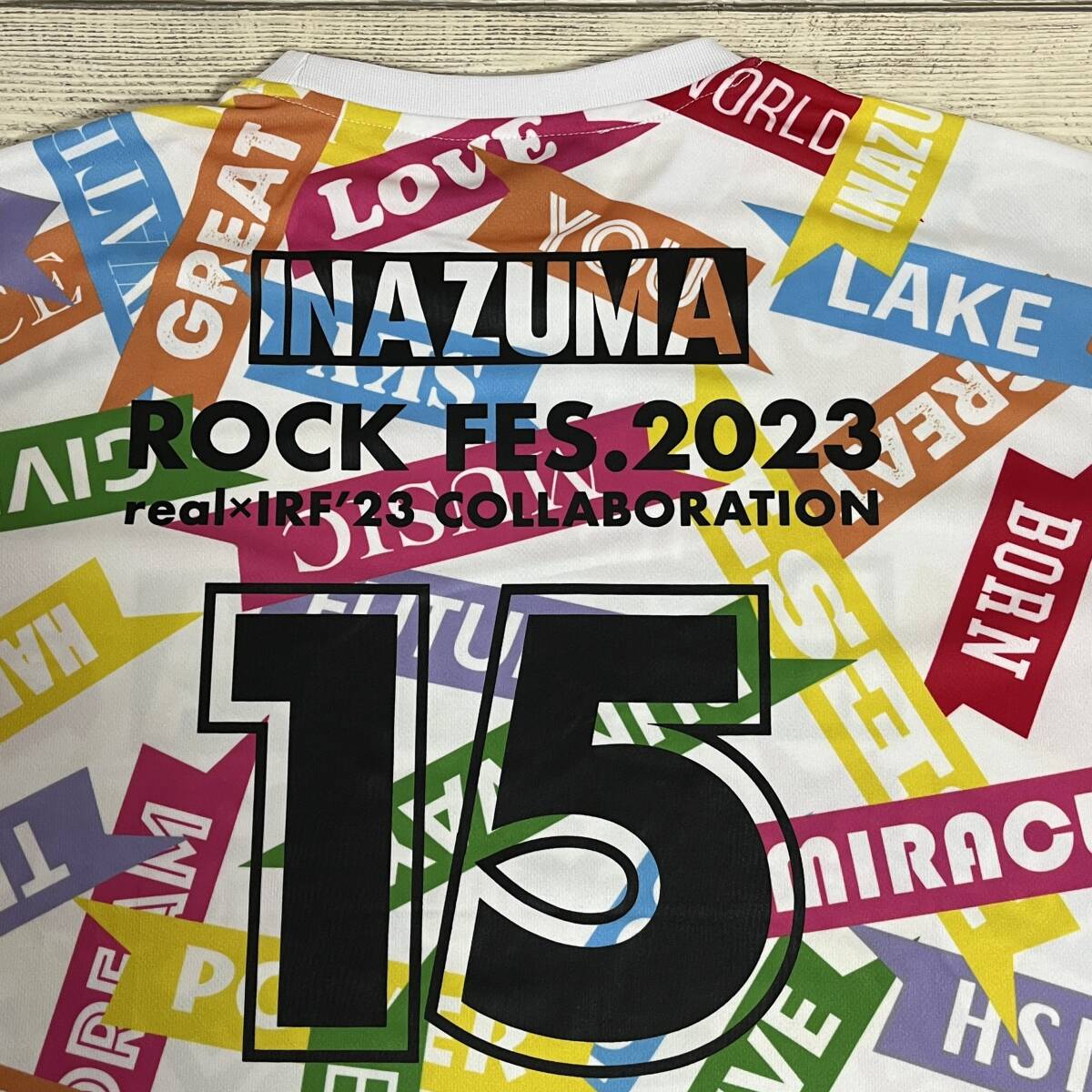 INAZUMA ROCK FES. 2023 (イナズマ ロック フェス 2023) - 半袖 ドライTシャツ XLサイズ 総柄Tシャツ 西川貴教 (タグなし・未着用品)_画像5