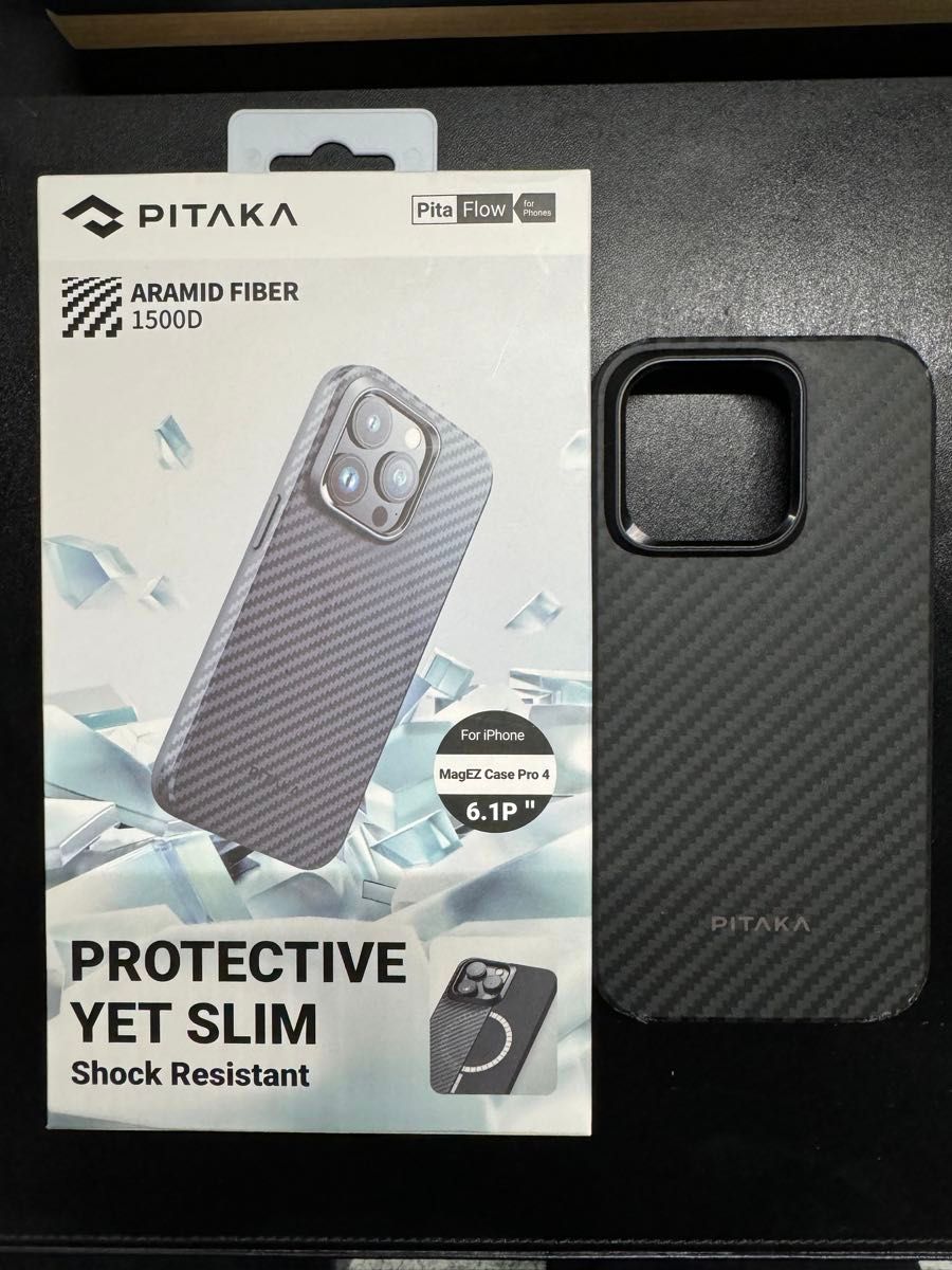 PITAKA MagEZ Case Pro4 iPhone15 Pro用 1500D 黒
