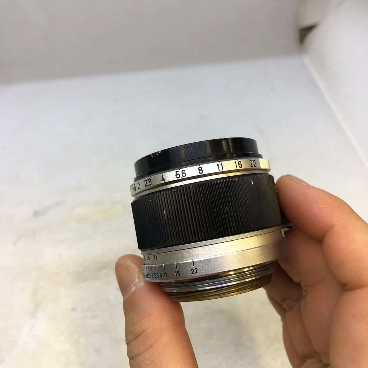 * exterior beautiful goods * CANON LENS 50mm F1.8 Canon lens L mount L39 made in Japan Canon Leica Leica Leitzlaitsu50/1.8 present condition delivery 1 jpy ~