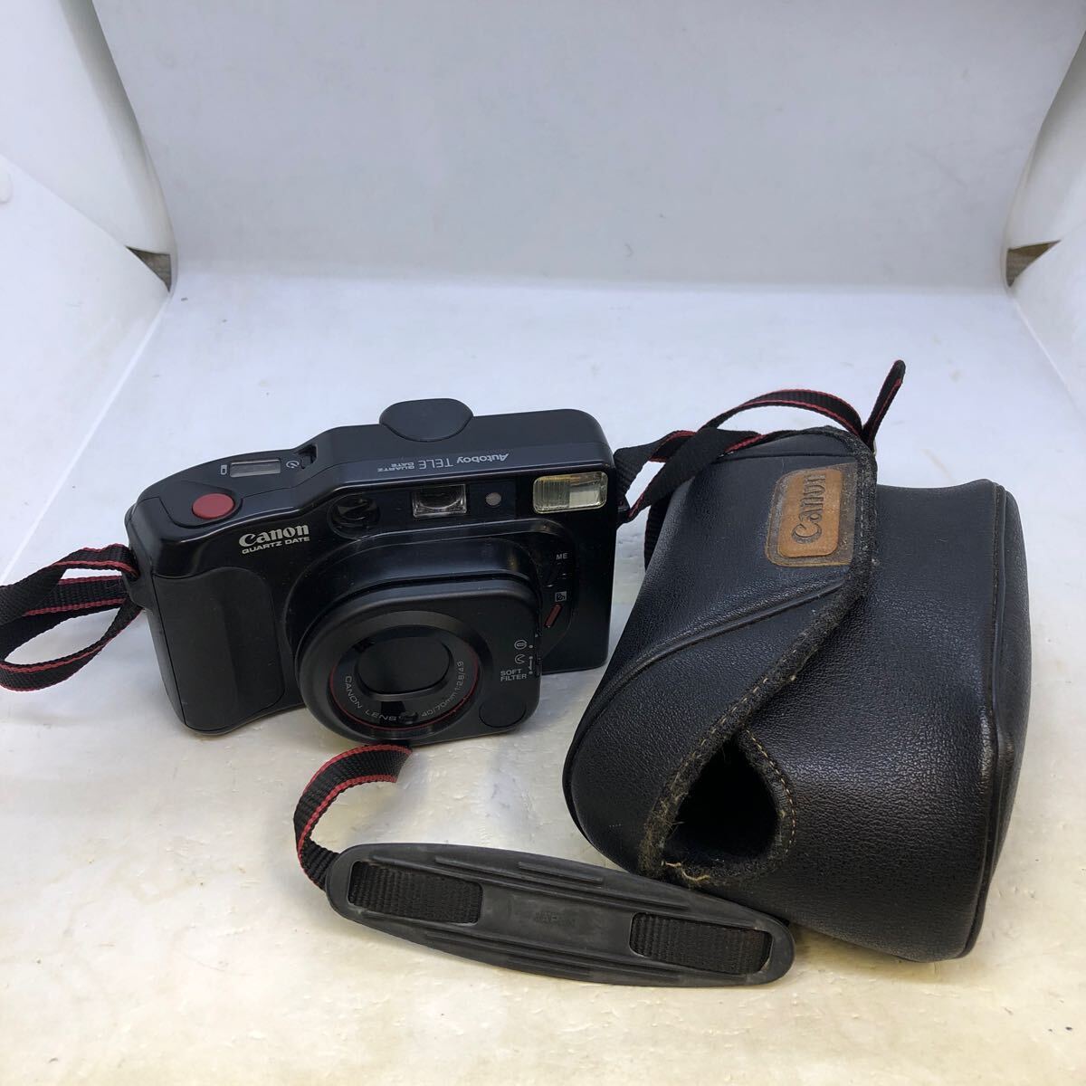 Canon Autoboy TELE キヤノン オートボーイ フィルムカメラ コンパクトカメラ 通電、シャッター、フラッシュOK 現状渡し ☆ケース付き☆の画像1