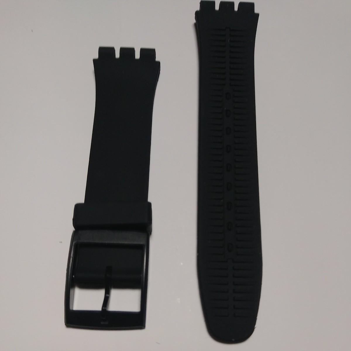 swatch用 シリコンラバーストラップ 交換用腕時計ベルト 19mm 黒_画像2