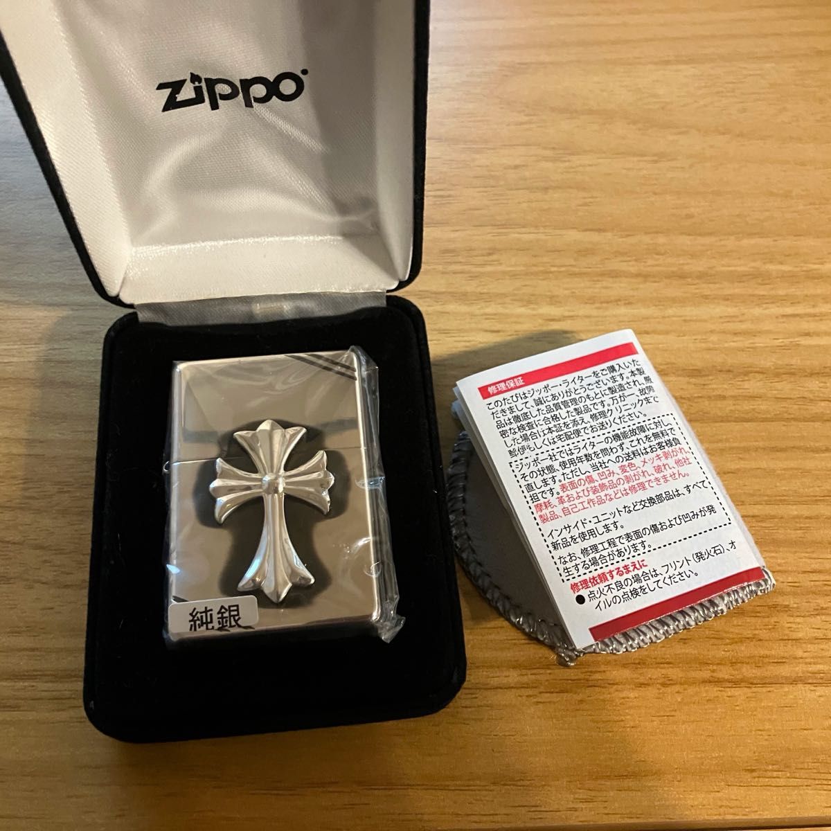ZIPPO スターリング シルバー ジッポーライター 純銀 #14 クロスメタル 十字架 ジッポ STERLING オイルライター