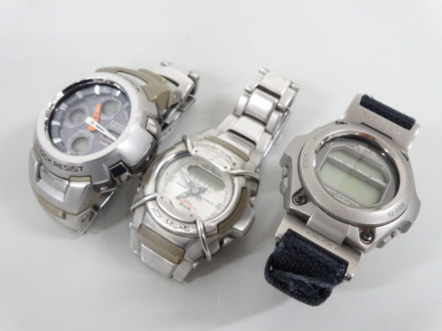 ジャンク 3点セット まとめて CASIO カシオ G-SHOCK ジーショック MR-G MRG-100T チタニウム MTG-510 GW-1000DJ メンズ 腕時計_画像8