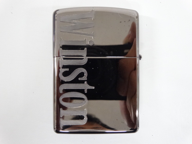 新品 未使用品 2009年製 ZIPPO ジッポ Armor Case アーマー ケース Winston ウィンストン 両面加工 ブラック 黒 オイル ライター USA_画像3