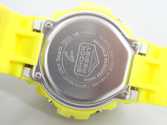 ジャンク CASIO カシオ G-SHOCK Gショック DW-6900PL Crazy Colors クレイジーカラーズ イエロー 黄 デジタル クオーツ 腕時計_画像4