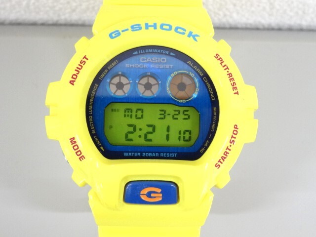 ジャンク CASIO カシオ G-SHOCK Gショック DW-6900PL Crazy Colors クレイジーカラーズ イエロー 黄 デジタル クオーツ 腕時計_画像1