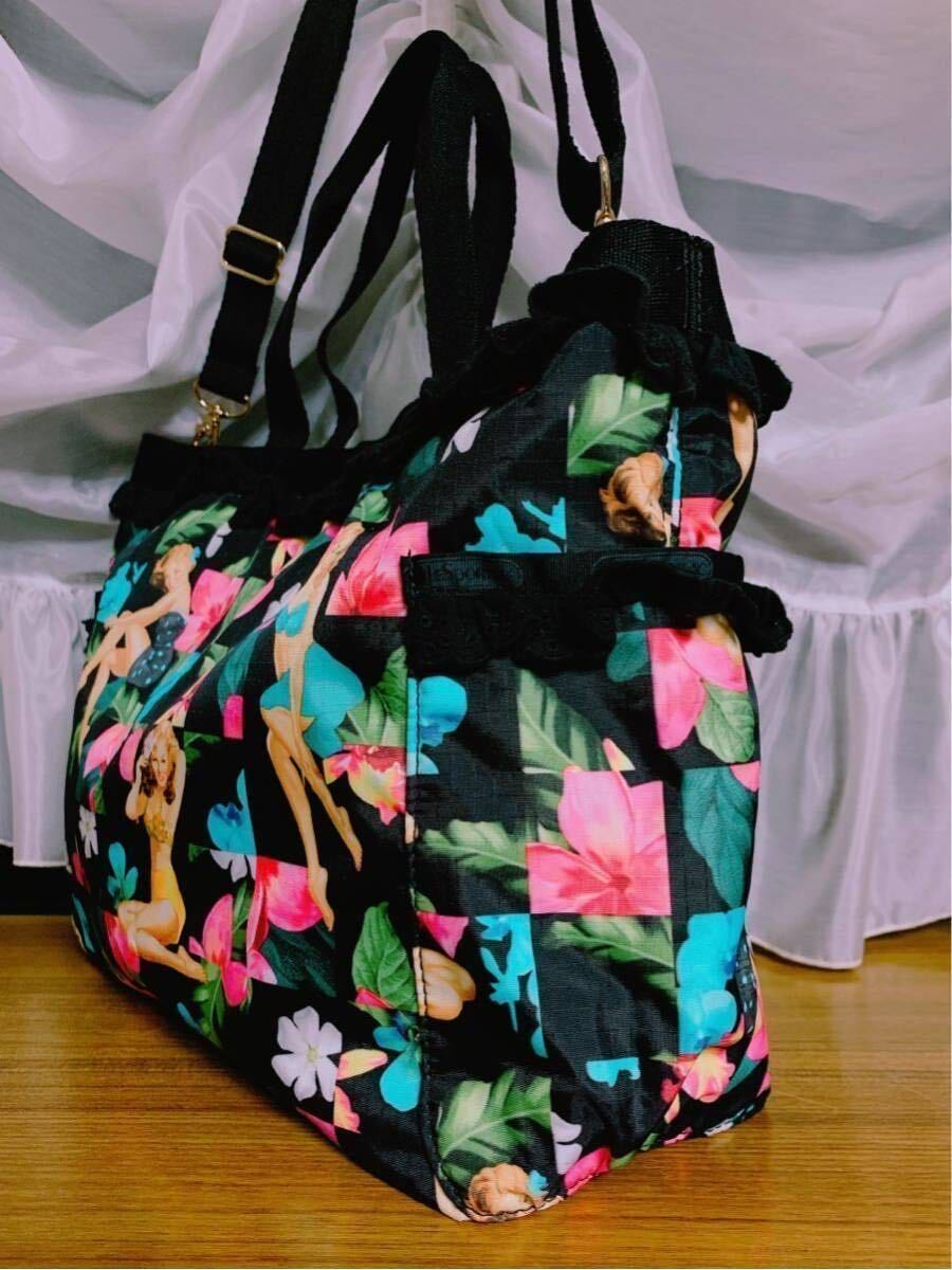 レスポートサック LeSportsac ベネフィット Benefit コラボ 限定 ハワイ Hawaii フラダンス ショルダー 2way バッグ Aloha アロハ Hawaiian_画像5