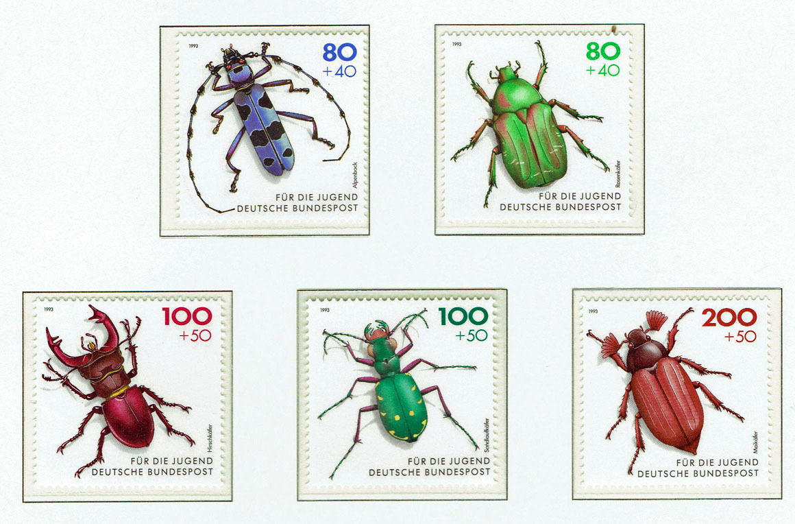 ドイツ 1993年 付加金付(昆虫 )切手セット_画像1