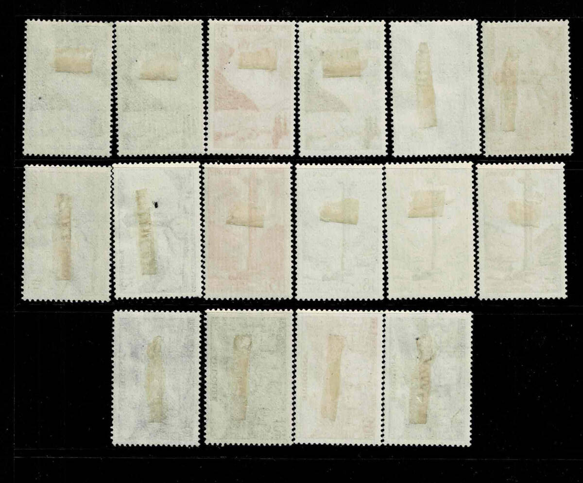 アンドラ(仏地域) 1955年 風景通常切手１６種セット_画像2
