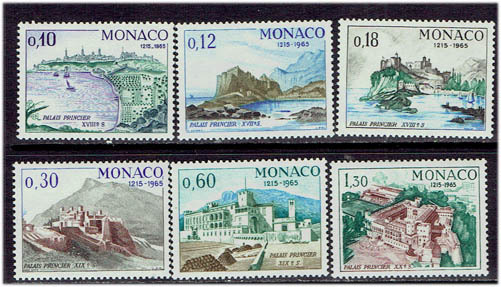 モナコ 1967年 モナコ王宮750年切手セット_画像1