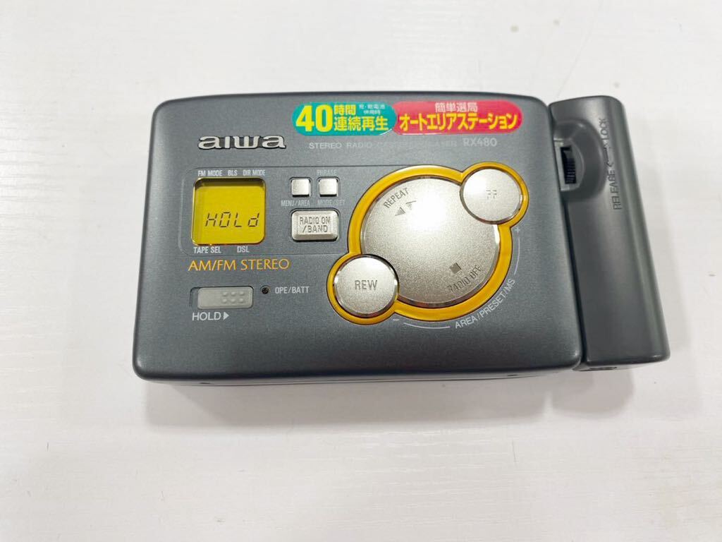 【保管品】アイワ HS-RX480AM-FMラジオ付きポータブルカセットプレーヤー AIWA 稼働品の画像7