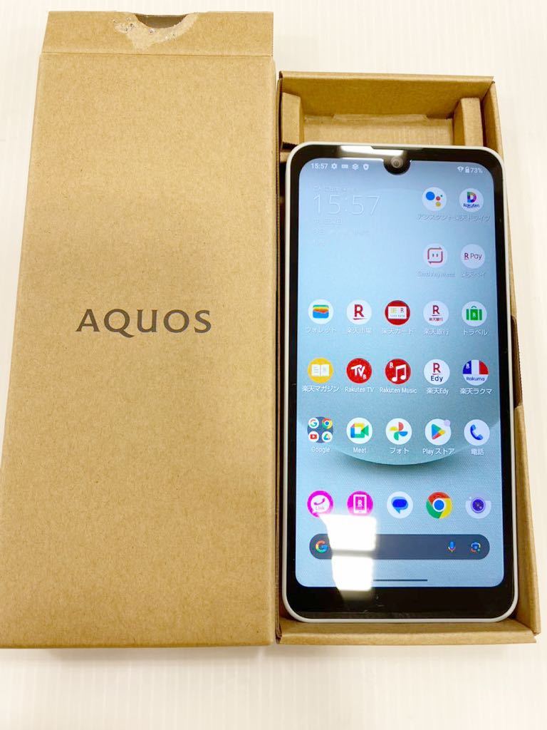 【美品】AQUOS wish3 SH-M25 ガラスフィルム付き/5.7インチ メモリー4GB ストレージ64GB オリーブグリーン 楽天モバイル_画像1