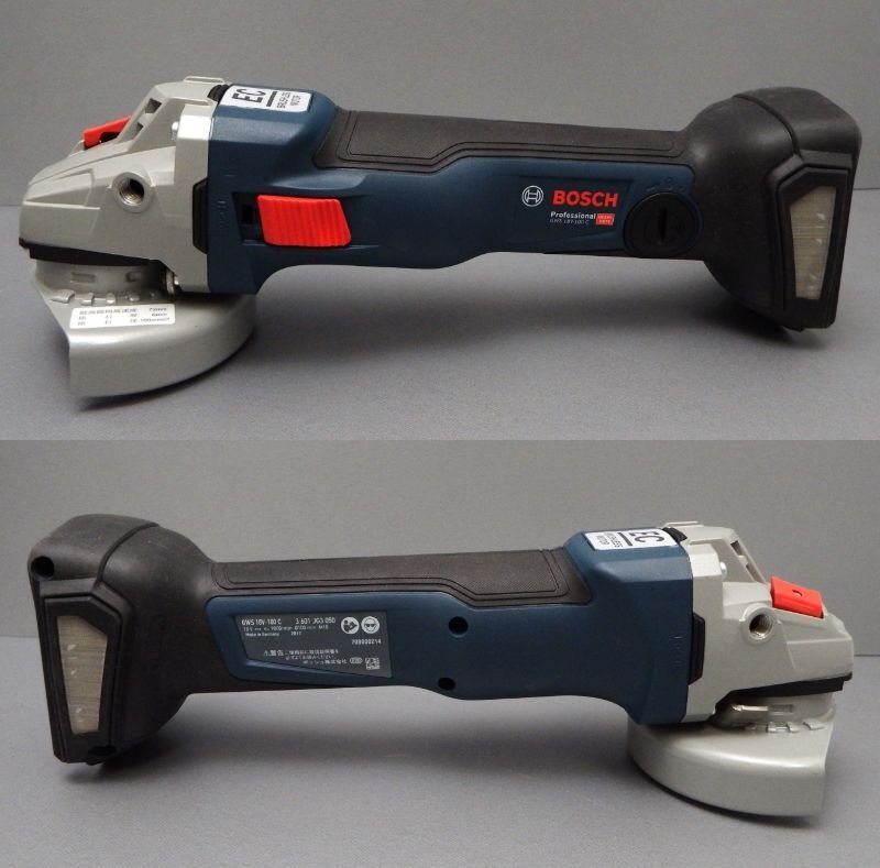 #【中古】BOSCH ボッシュ GWS18V-100C コードレス ディスクグラインダー 充電器/バッテリー18V1個/付属品/ケース セット 本体美品（札）_画像2