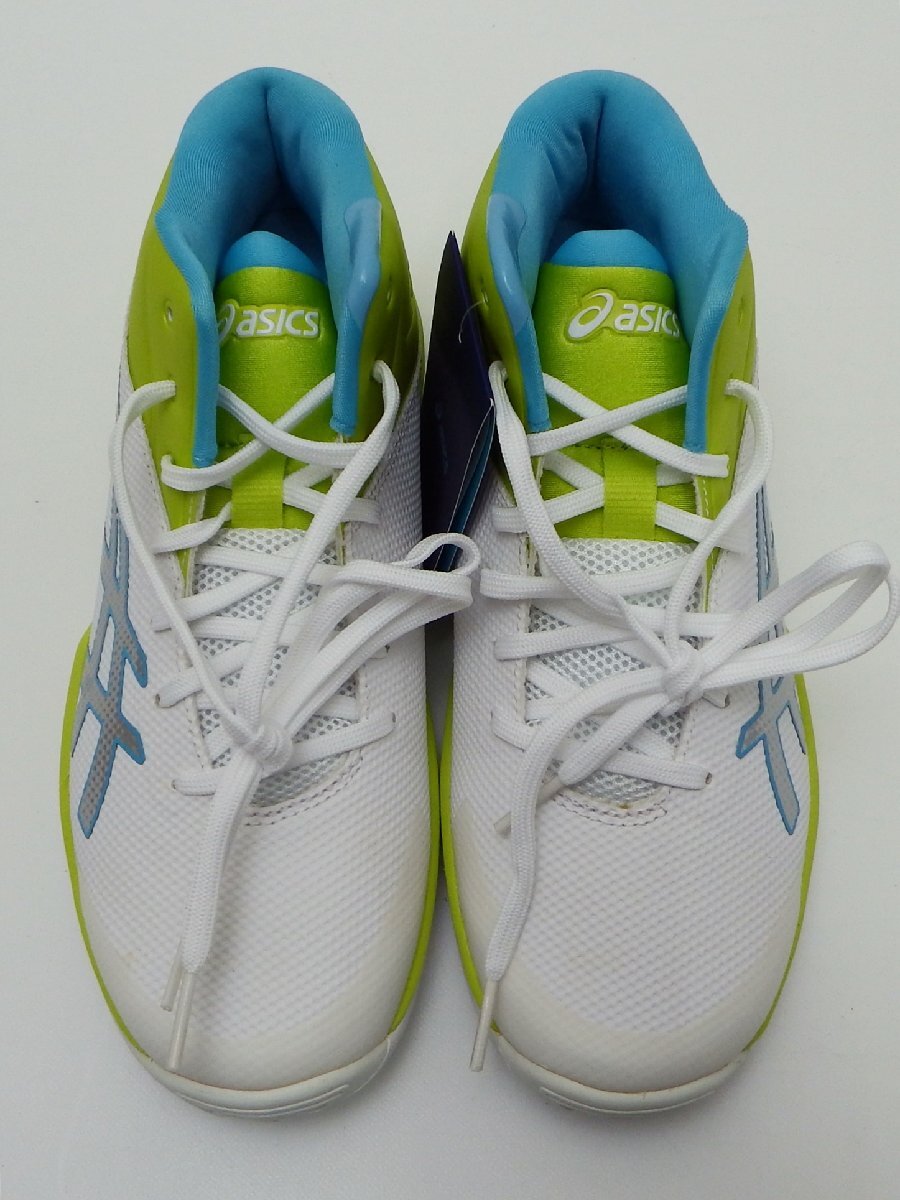 #【タグ付】asics アシックス GELPRIMESHOT SP 4 TBF140 ホワイト×ライム 23.5cm バスケットボールシューズ ジュニア（札）_画像2