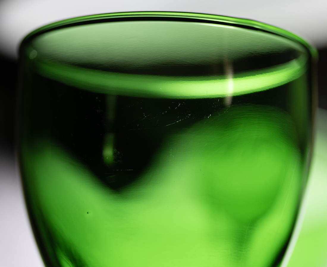 美品！ ファイヤーキング フォレストグリーン バブル ゴブレット シャンパン ワイングラス 2脚セット 酒 ビンテージ アンティークの画像3
