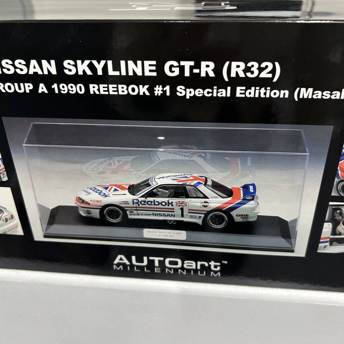 未使用 AUTOart NISSAN SKYLINE GT-R (R32) GROUP A 1990 REEBOK #1 SPECIAL edition (Masahiro Hasemi) 1/18 ミニカー オートアート の画像3