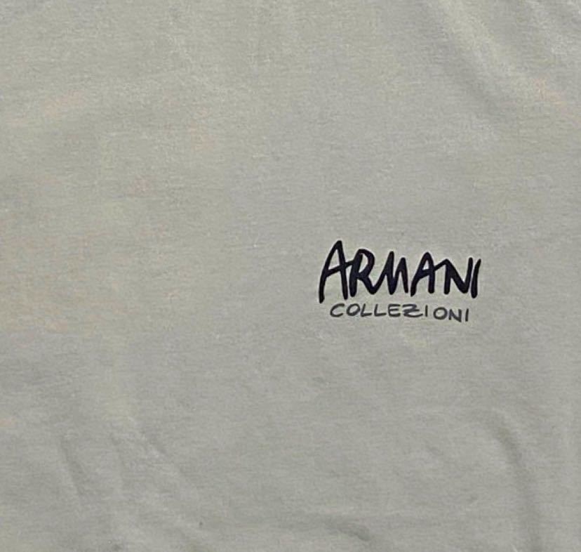 アルマーニコレッツォーニ Tシャツ 半袖 ロゴ ストレッチ トップス メンズ Lサイズ グレー ARMANI COLLEZIONI _画像2