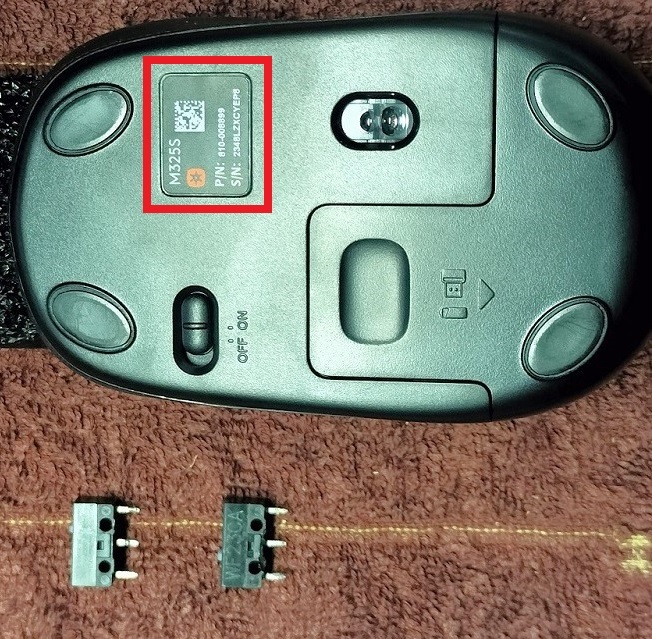 Kailh Logicool ロジクール マウス 純正スイッチ 2個セット レア出品 / M325 新品マウスからの取外し部品 / マウスボタン チャタリング修理_画像3