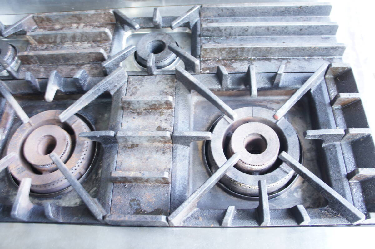 タニコー　5口ガスコンロ　オーブン付き　TSGR-1232　LPガス　厨房機器　業務用　_画像3