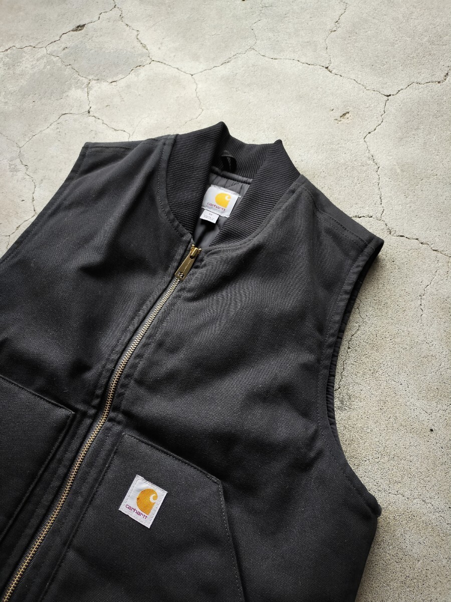 【極美品】Carhartt V01-BLK ダックベスト size-M ブラック 黒 カーハート アーカイブ アクティブ サンタフェ デトロイト 米国 vintage_画像1