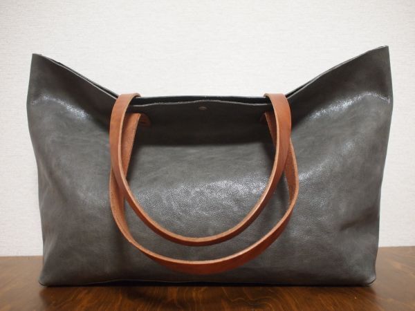 ndomeido original leather original bag cow leather *C leather BT tote bag gray 809