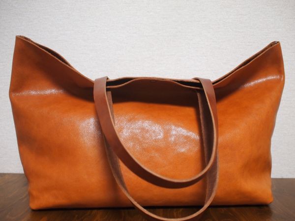  hand made original leather pull up bag C* creamer leather BT tote bag CAM 823