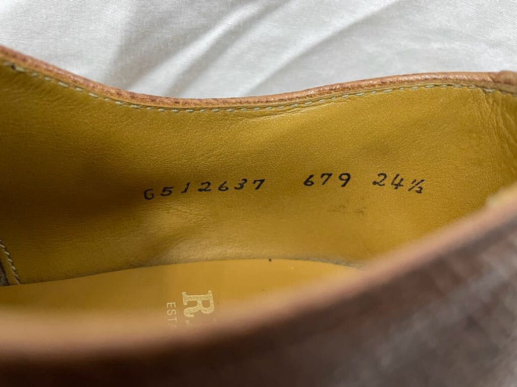 REGAL リーガル ストレートチップ レザー ビジネスシューズ 革靴 紳士靴 24.5cm EE ブラウン 茶の画像10