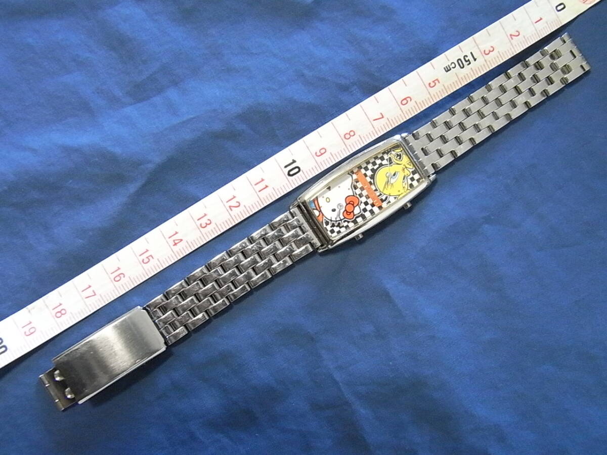 動作品 ジャンク コラボ キティ トゥイーティー シチズン ツインモデル 2002年 593W クォーツ 男女兼用 腕時計 サンリオ ハローキティの画像2