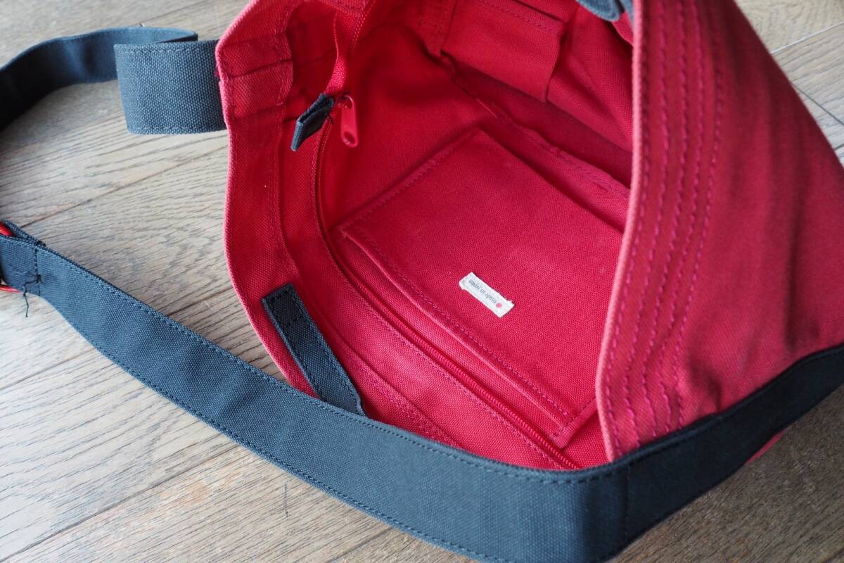 Relateli Ray to made in Japan canvas shoulder bag red * red canvas 