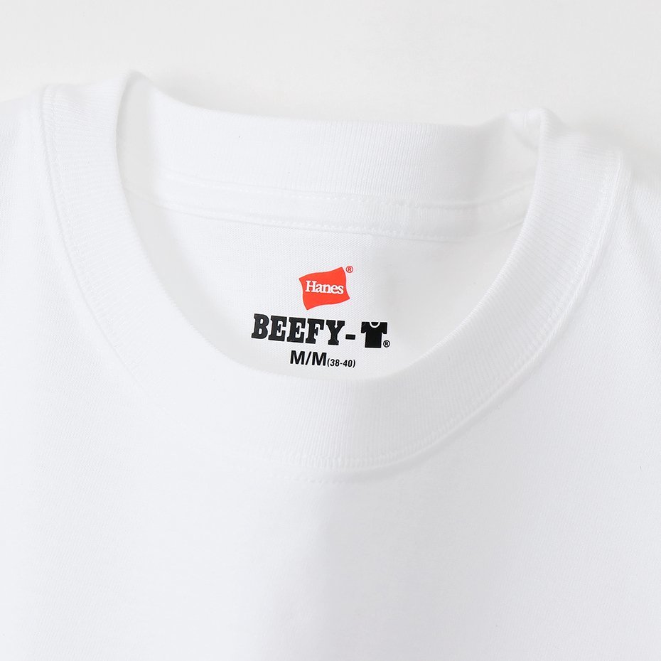 Hanes ヘインズ 厚地 BEEFY ビーフィー 無地 ロングスリーブ ポケットTシャツ 1点 長袖 白 M H5196 メンズ レディース 人気 おすすめ　_画像3