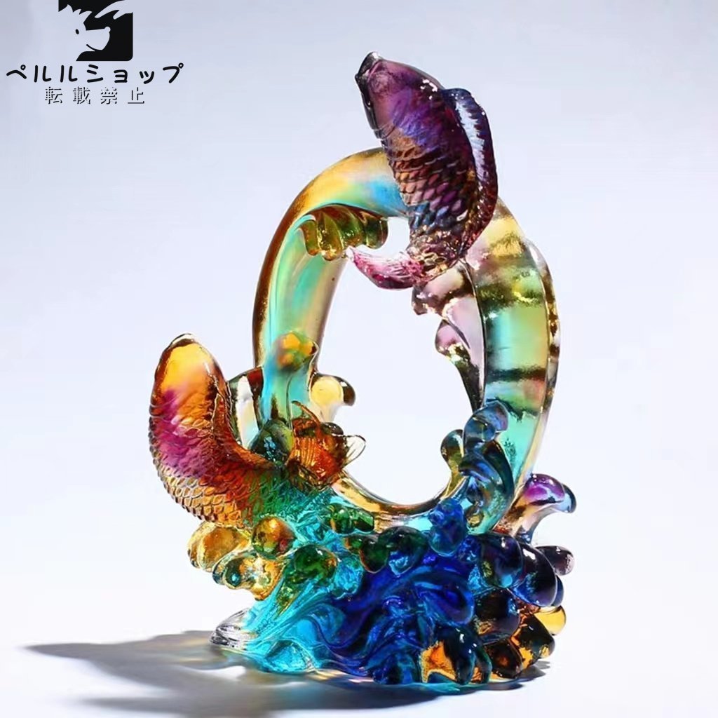 魚瑠璃工芸品装飾品水晶置物_画像4