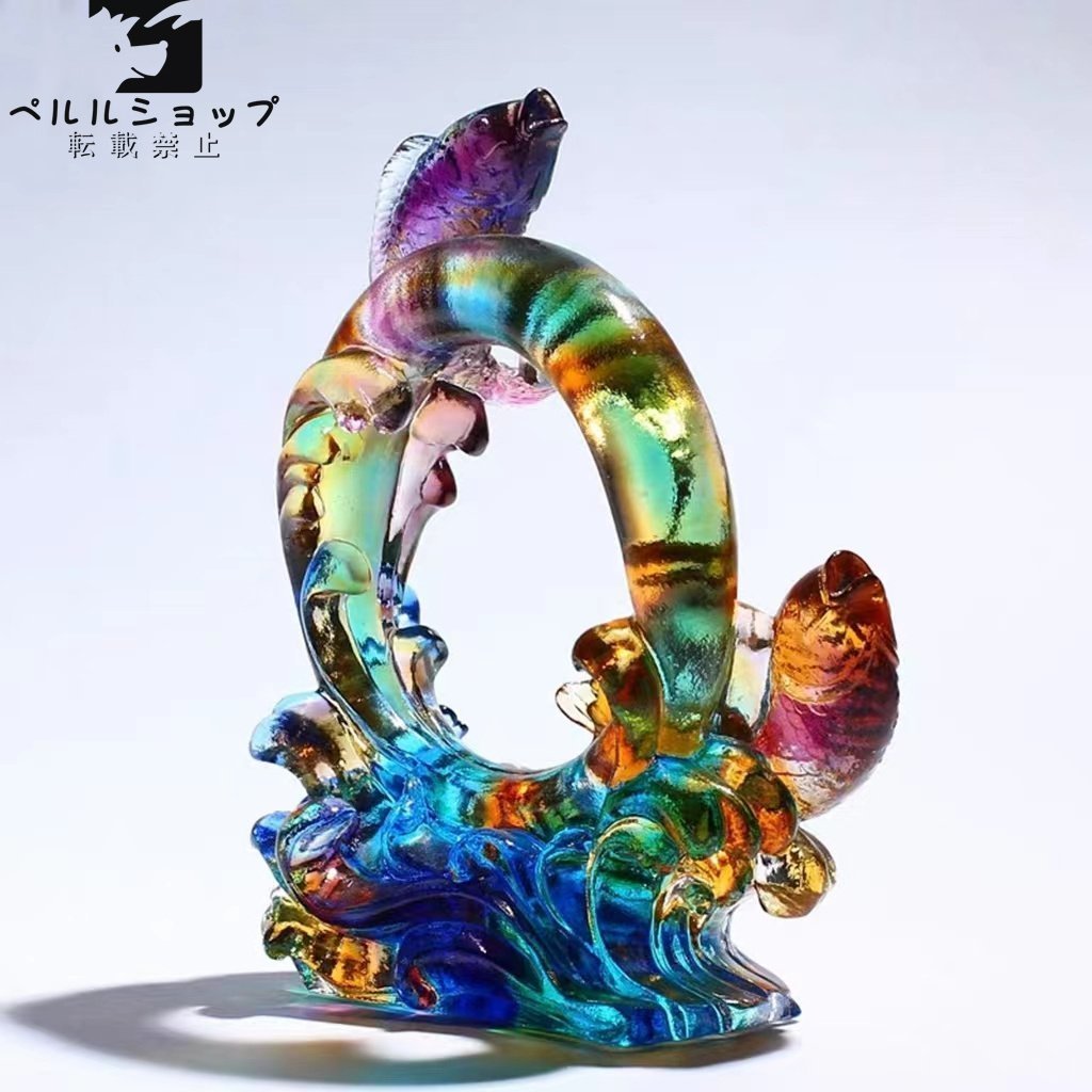 魚瑠璃工芸品装飾品水晶置物_画像3