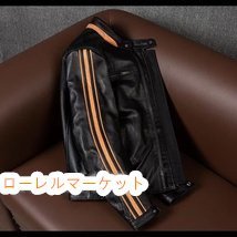 本革 ライダースジャケット S～5XL 牛革 プロテクターポケット付き 機関車 人気商品★レザージャケット_画像2