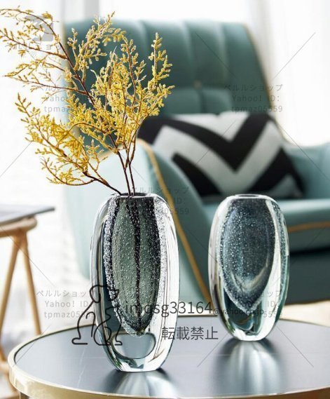 高級　INS風　ガラス花瓶　気泡付き　透明　生け花　オーナメント　リビング　ベッドルーム　書斎　　サイズ：L　_画像6