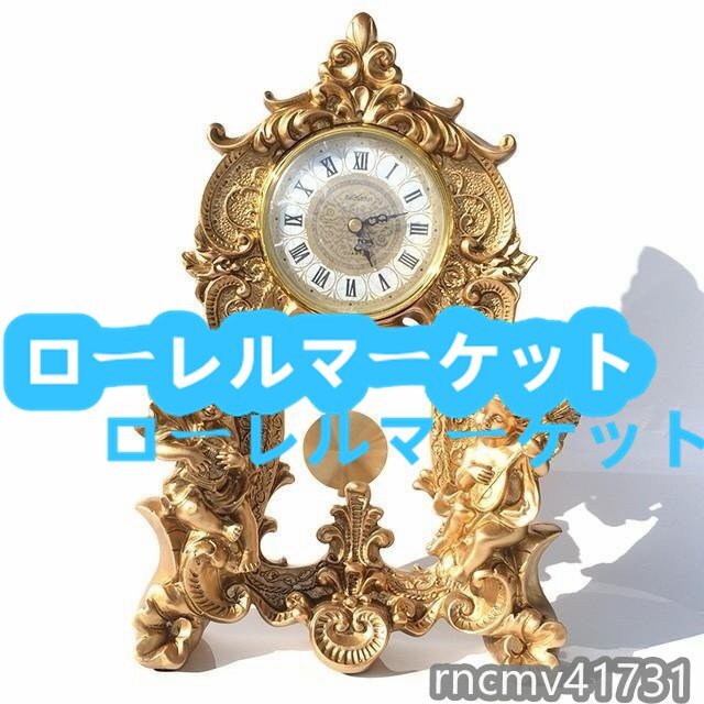 極美品★置時計 天使 エンジェル フレア フルールデリス バロック調 装飾 ロココ調 ゴールド アンティーク インテリア 中世 教会_画像1