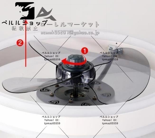 ファン付きLEDシーリングライト リモコン付き寝室とリビングルームの照明 サイレントで低ノイズのシーリングファン 3色調光と6速調整_画像4