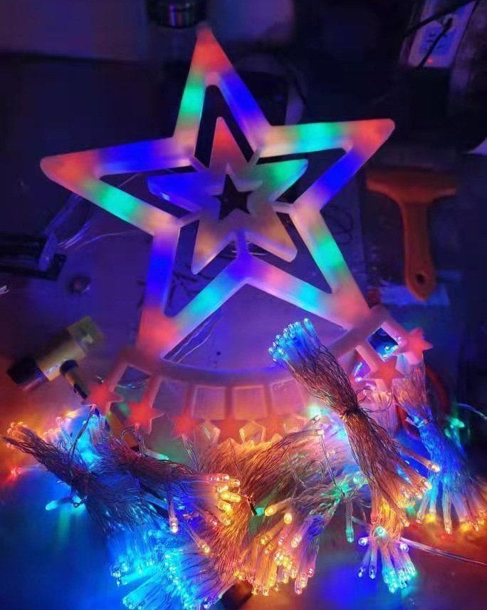 屋内屋外兼用 星型 パーティー 飾り付け カーテンライト 8モード 新年祝日 LEDライト 350球 新入荷☆クリスマス用 つらら LEDイルミ_画像5