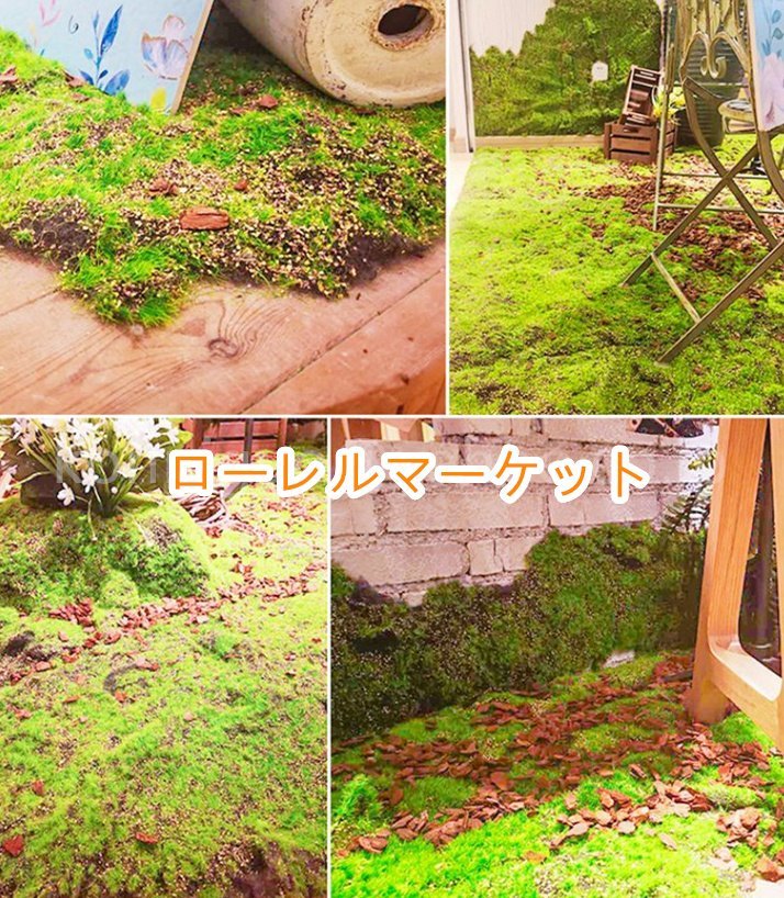 平面タイプ模擬芝生偽苔 背景装飾 植物壁芝生 人工芝苔 芝生マット1M×1M 4枚DIY 苔飾り苔マット 壁掛け式 人工植物T2CP09_画像7