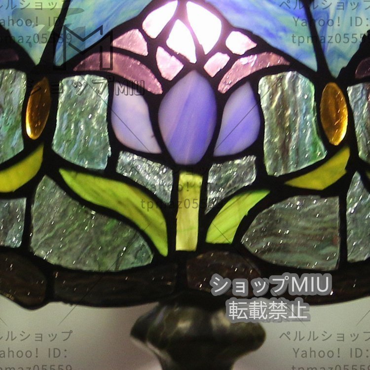 ◆稀少品◆芸術品◆チューリップ ステンドランプ 照明 ステンドグラス デスクライト 花柄 レトロな雰囲気 ティファニー ランプ 室内装飾_画像4