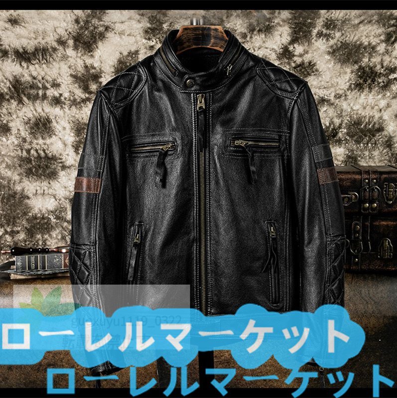 革ジャン 本革 ハーレー メンズ 特価★入手困難★最上級牛革 ライダース バイクウエア レザージャケット オートバイ ブルゾン M~5XL_画像1