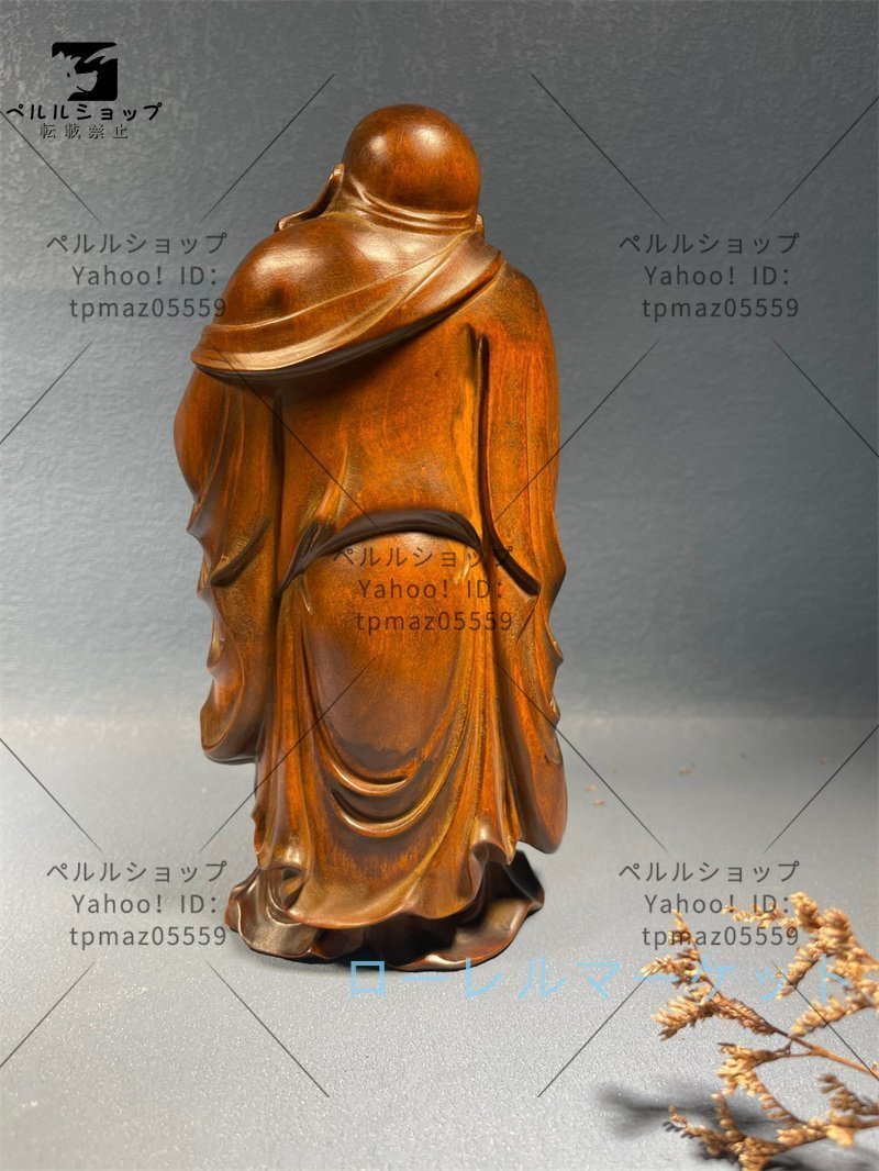 仏教美術 古美術 七福神 木彫り 布袋尊 布袋様 置物 彫刻工芸品_画像3