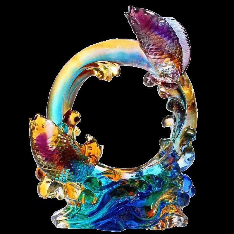 魚瑠璃工芸品装飾品水晶置物_画像5
