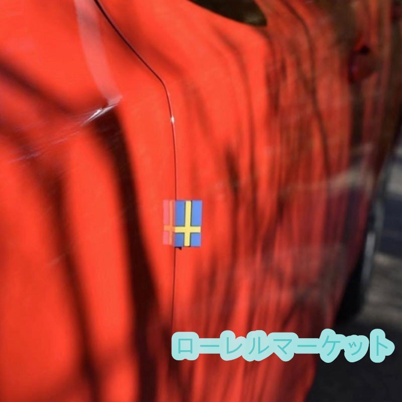 2枚セット 3D ステッカー スウェーデン 旗 装飾 エンブレム ドアステッカー ボルボ XC40 XC60 XC90DJ1553_画像2