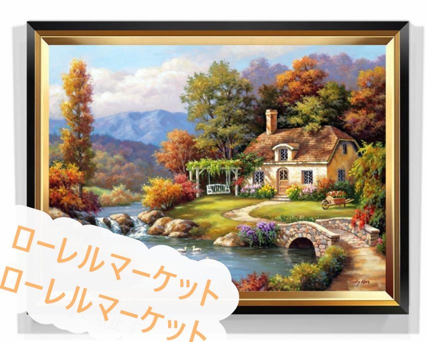  ornament scenery bargain sale! oil painting picture 60*40cm high class equipment ornament . beautiful goods * picture 