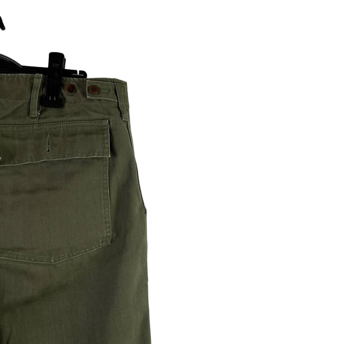 VISVIM(ビズビム) DRILL MIL PANTS HERRINGBONE Stripe Wide Pants (khaki)