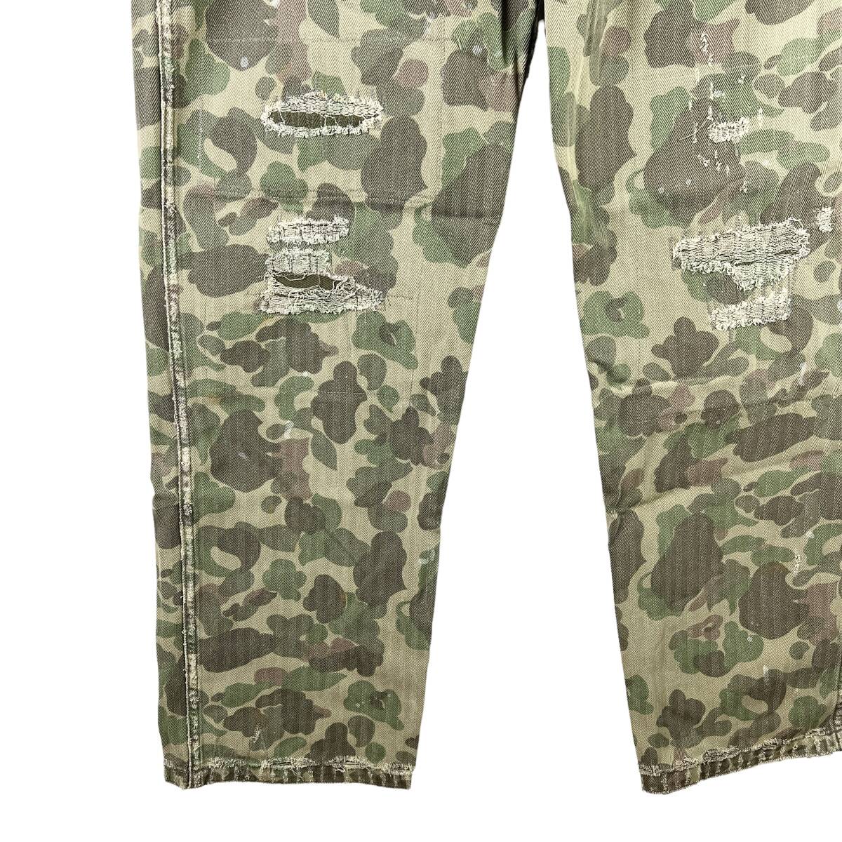 VISVIM(ビズビム) CAMO VETERANS CRASH F.I.L. Pocket Wide Pants (khaki)_画像4