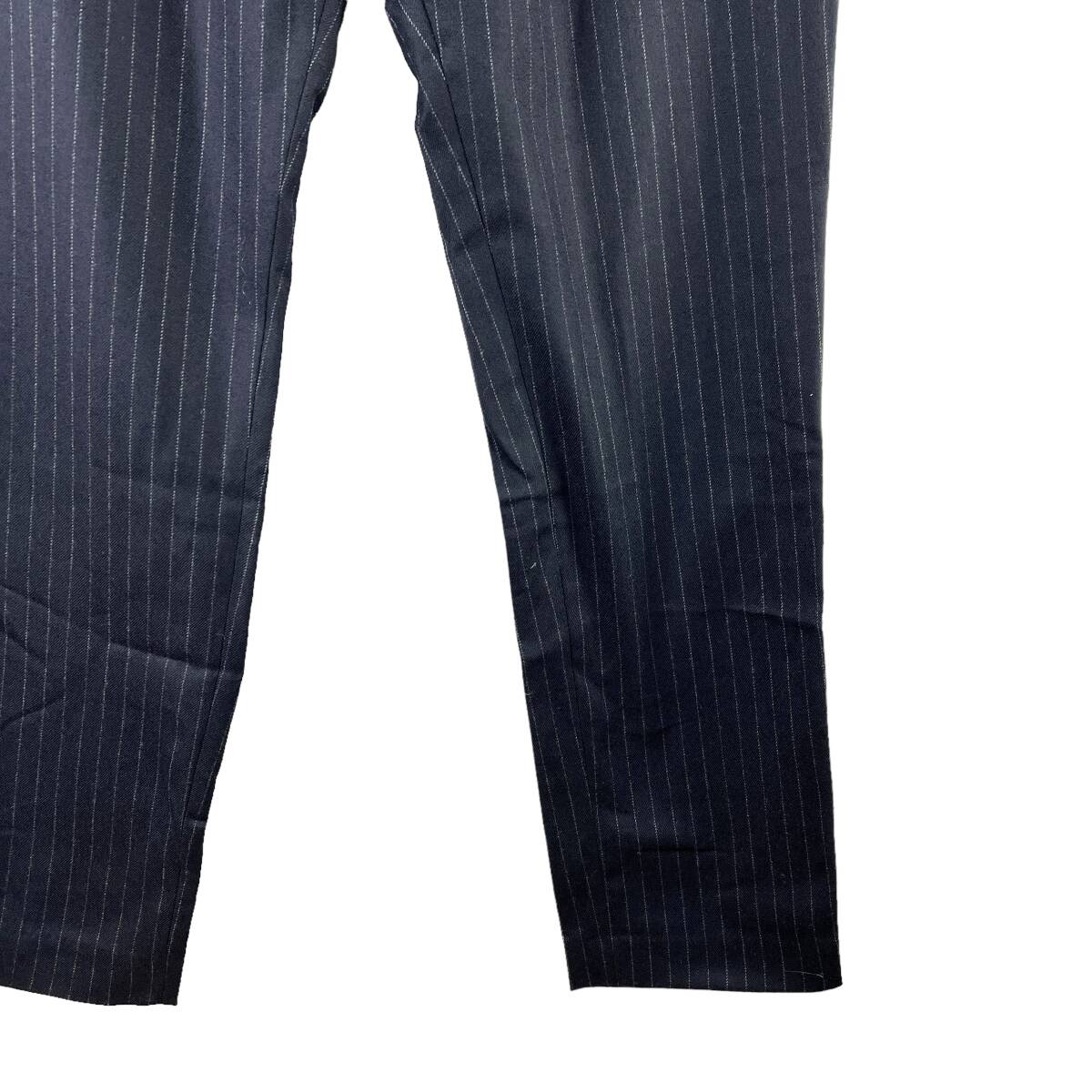 LA KAGU(ラカグ) Stripe Design Wool Long Pants (black)