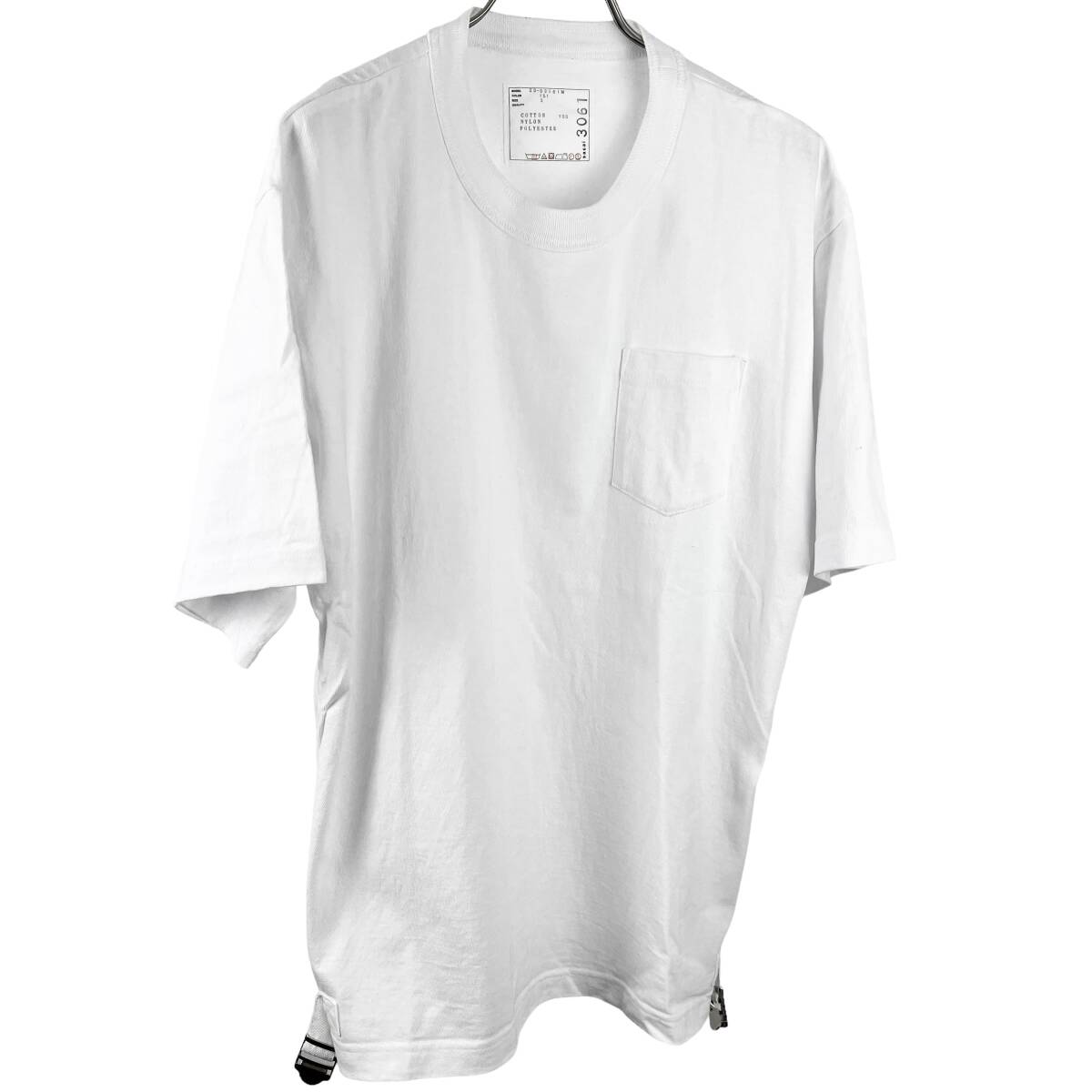 Sacai (サカイ) Zip Up Side Belt Cotton T Shirt (white)
