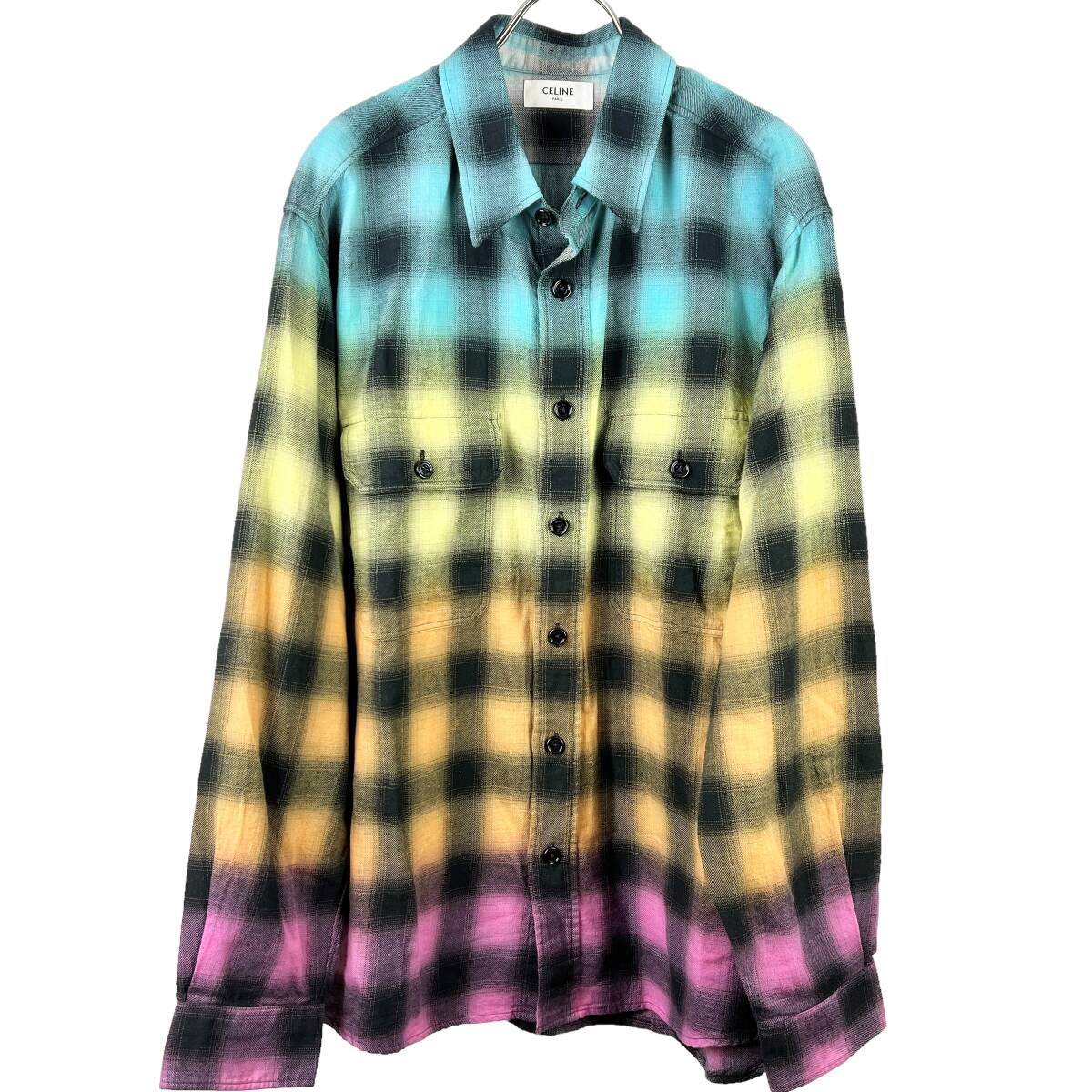 Celine(セリーヌ) ルーズ チェックシャツ コットン&リネン Celine(セリーヌ) ルーズ チェックシャツ コットン&リネン